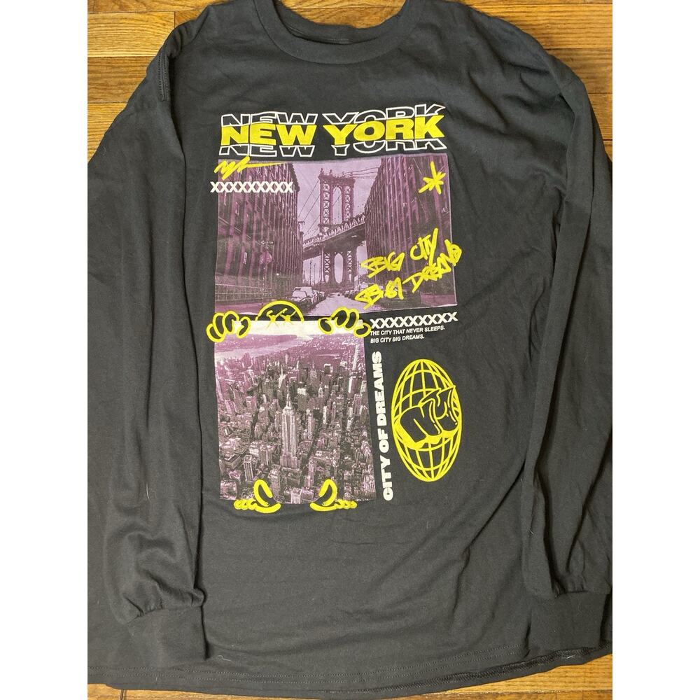 Fashion Nova New York City Of Dreams Graphic Long Sleeve T Shirt Mens 2X